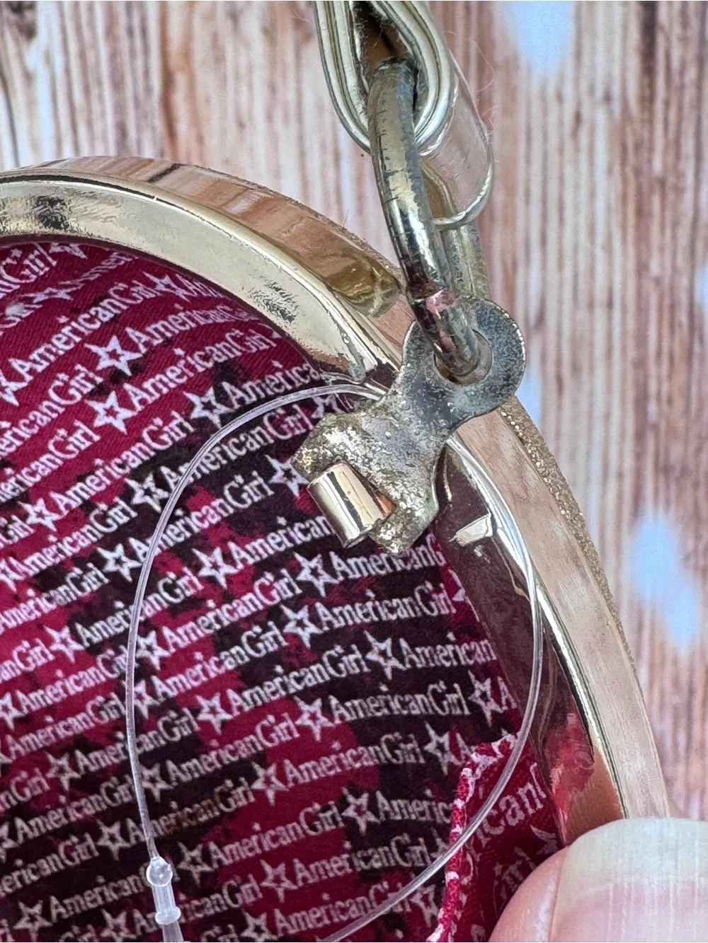 American Girl Heart-shaped Gold Glitter Purse